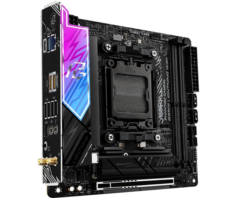 ASRock MB Sc AM5 B850I Lightning WiFi,  AMD B850,  2xDDR5,  1xThunderbolt,  1xHDMI,  WiFi,  Mini-ITX2 