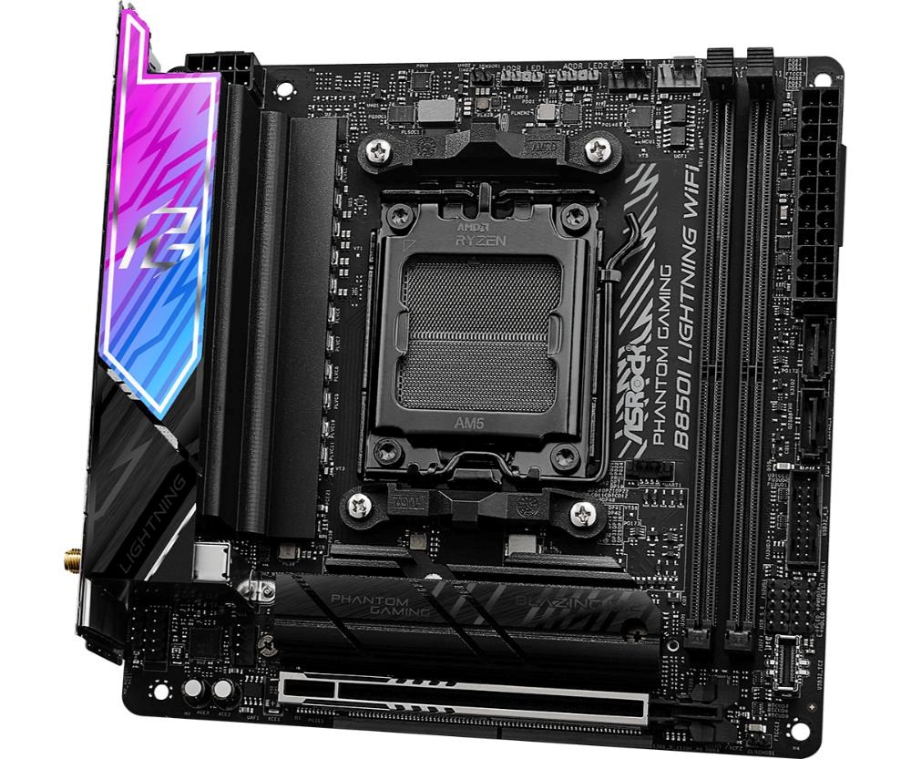 ASRock MB Sc AM5 B850I Lightning WiFi,  AMD B850,  2xDDR5,  1xThunderbolt,  1xHDMI,  WiFi,  Mini-ITX3 