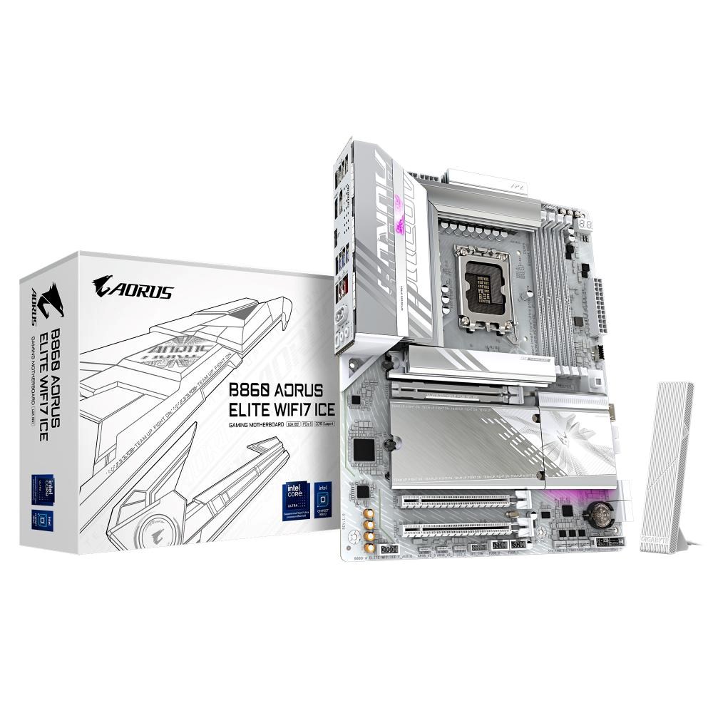 GIGABYTE MB Sc LGA1851 B860 AORUS ELITE WIFI7 ICE,  Intel B860,  4xDDR5,  1xUSB4,  1xDP,  1xHDMI,  WiFi,  ATX0 
