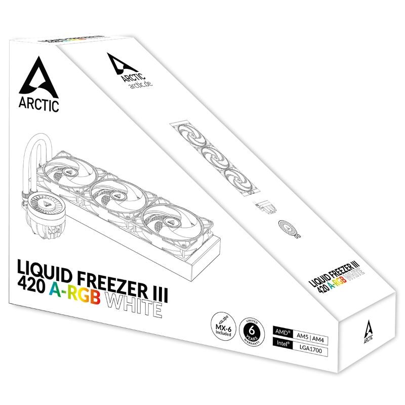 ARCTIC Vodní chladič Liquid Freezer III 420 ARGB, 3x140mm, AM5, LGA1851, bílá6 