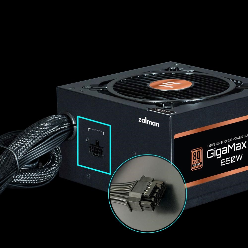 ZALMAN zdroj Gigamax III,  650W,  120mm,  80Plus Bronze,  Semimodulární,  ATX 3.0,  černá4 