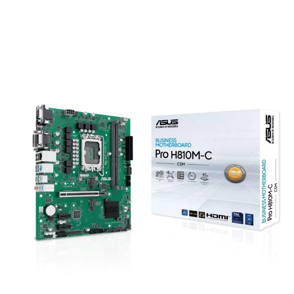 ASUS MB Sc LGA1851 PRO H810M-C-CSM,  2xDDR5,  1xDP,  1xHDMI,  1xVGA,  1xDVI-D,  mATX3 