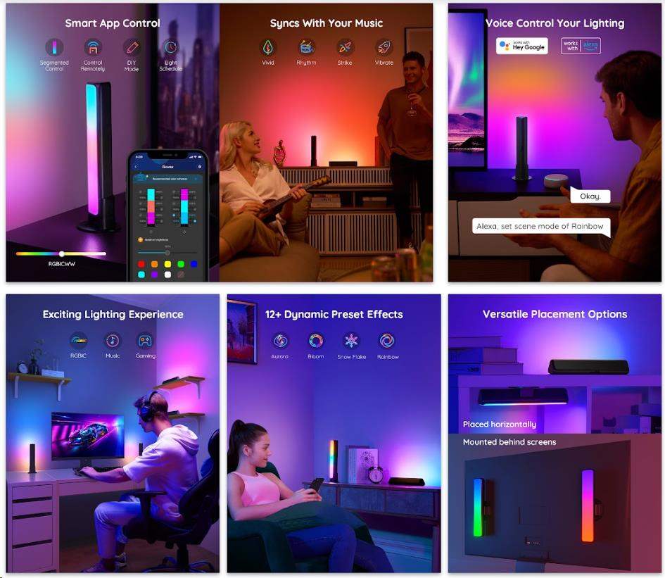 BAZAR - Govee Flow Plus SMART LED TV & Gaming - RGBICWW - pošk. obal1 