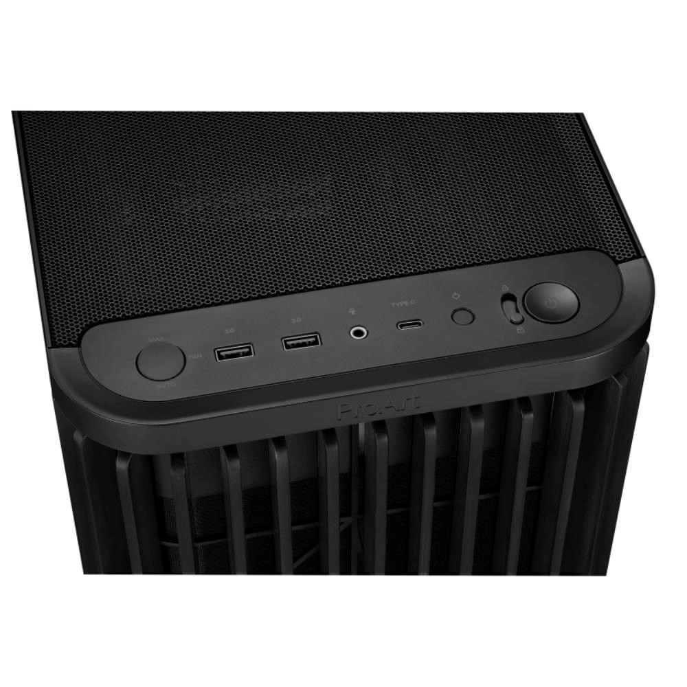 ASUS case PROART PA401 WOOD METAL,  Mid Tower,  ATX,  1xUSB-C Gen2x2,  2xUSB 3.0,  2x 160mm Fan,  1x 120mm Fan,  černá2 