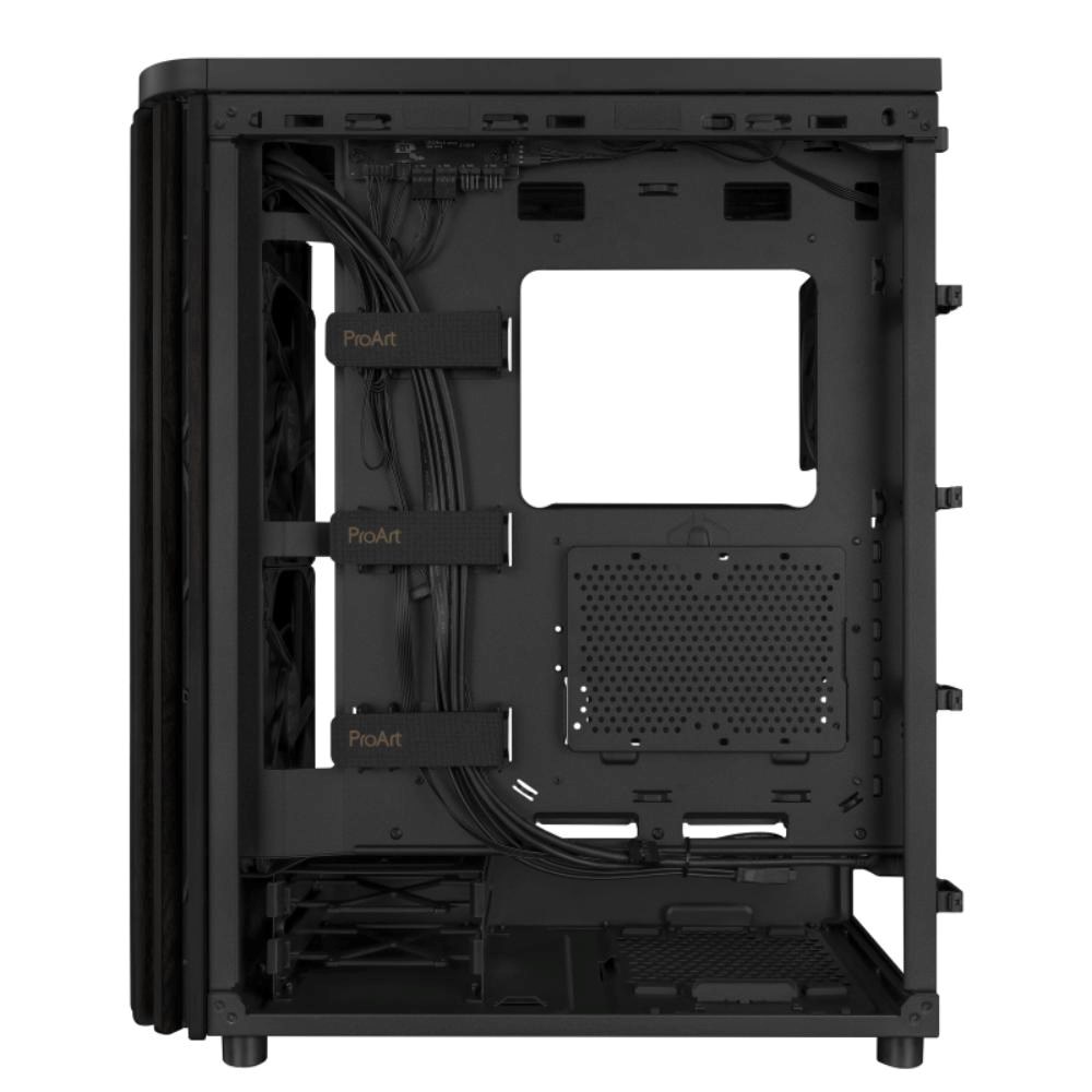 ASUS case PROART PA401 WOOD METAL,  Mid Tower,  ATX,  1xUSB-C Gen2x2,  2xUSB 3.0,  2x 160mm Fan,  1x 120mm Fan,  černá4 