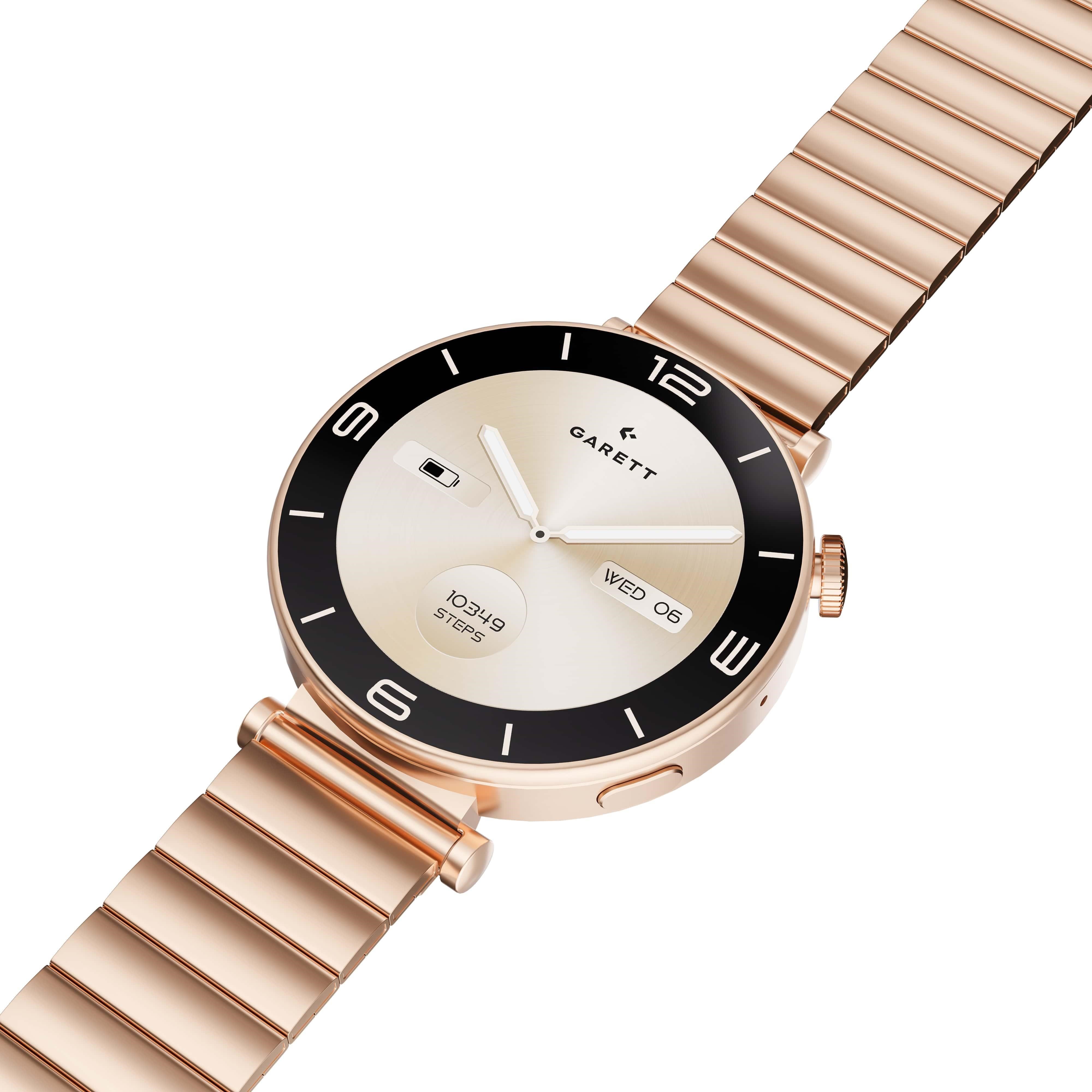 Garett Smartwatch ROSE zlatá,  Solid steel4 