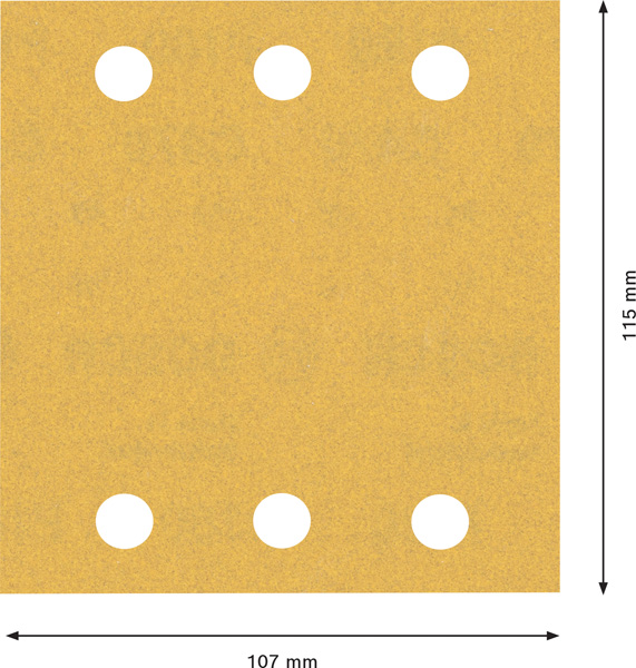 Bosch brusné papíry EXPERT C470 se 6 otvory pro vibrační brusky 115 × 107 mm, P180, 10 ks1 
