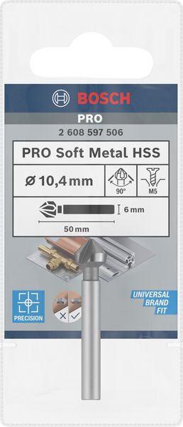 Bosch záhlubník PRO Soft Metal HSS, 10, 4 × 50 mm, M51 