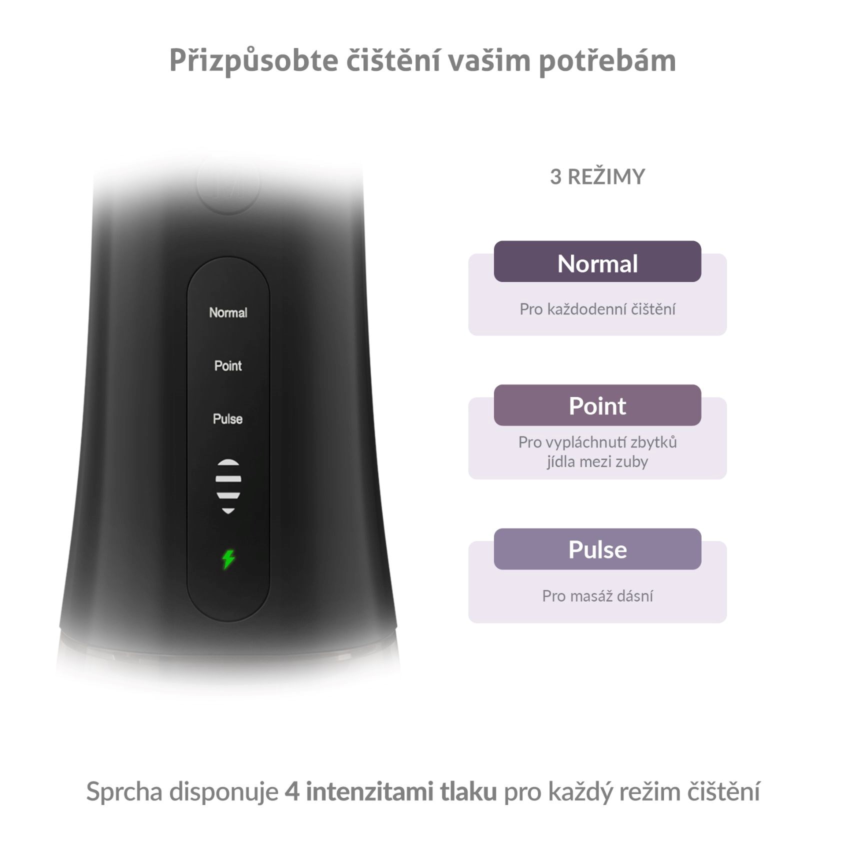 TrueLife AquaFloss Compact L100 Black - ústní sprcha1 