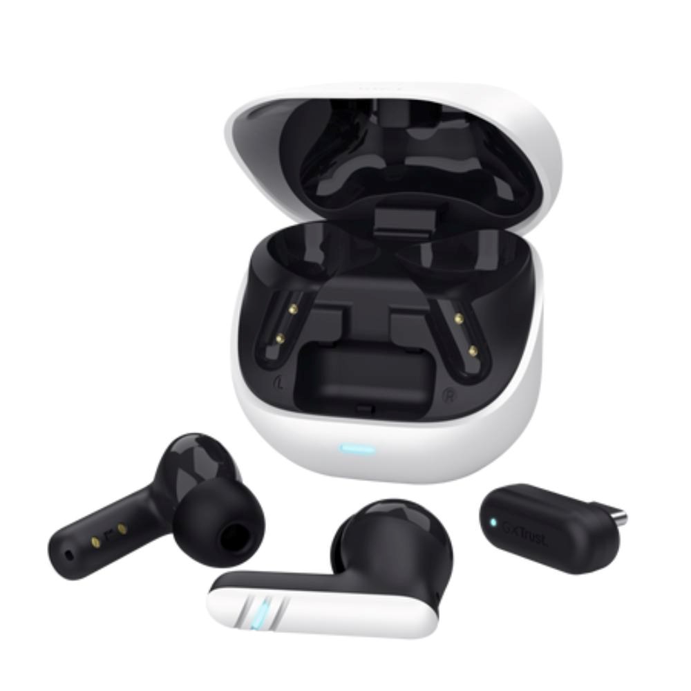 TRUST sluchátka GXT 409 Oxxie,  špunty,  Bluetooth,  RF 2.4GHz,  USB-C Přijímač,  bílá3 