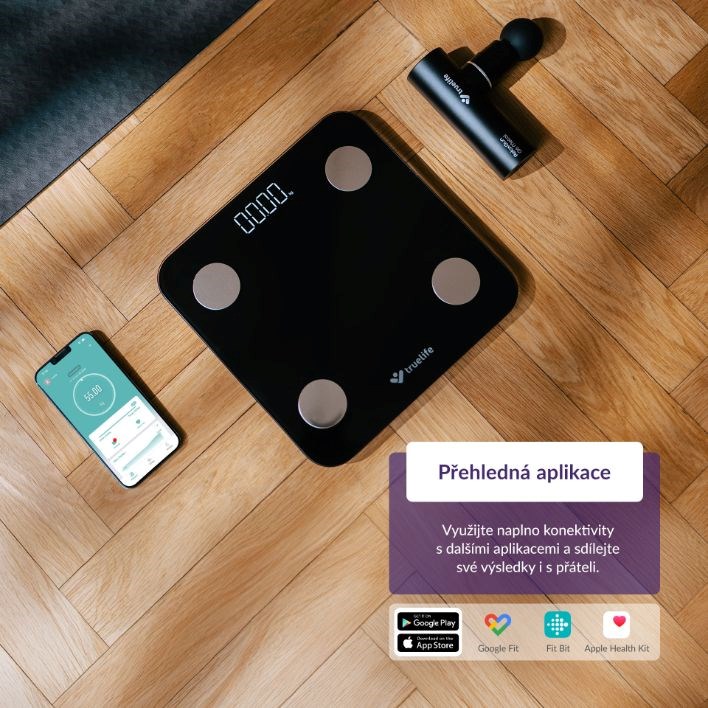 TrueLife FitScale W1 BT Black - bioelektrická impedanční bluetooth váha4 