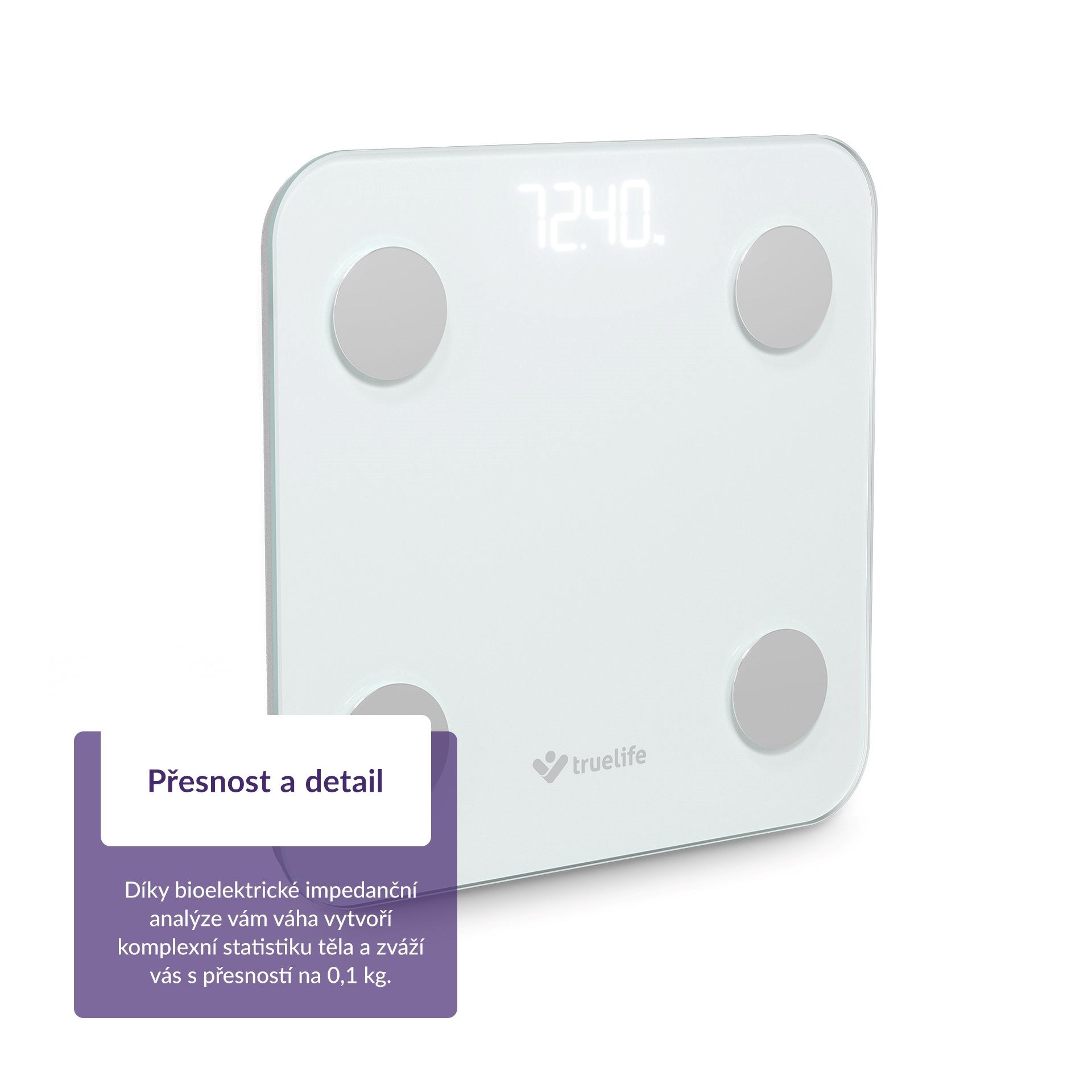 TrueLife FitScale W1 BT White - bioelektrická impedanční bluetooth váha5 
