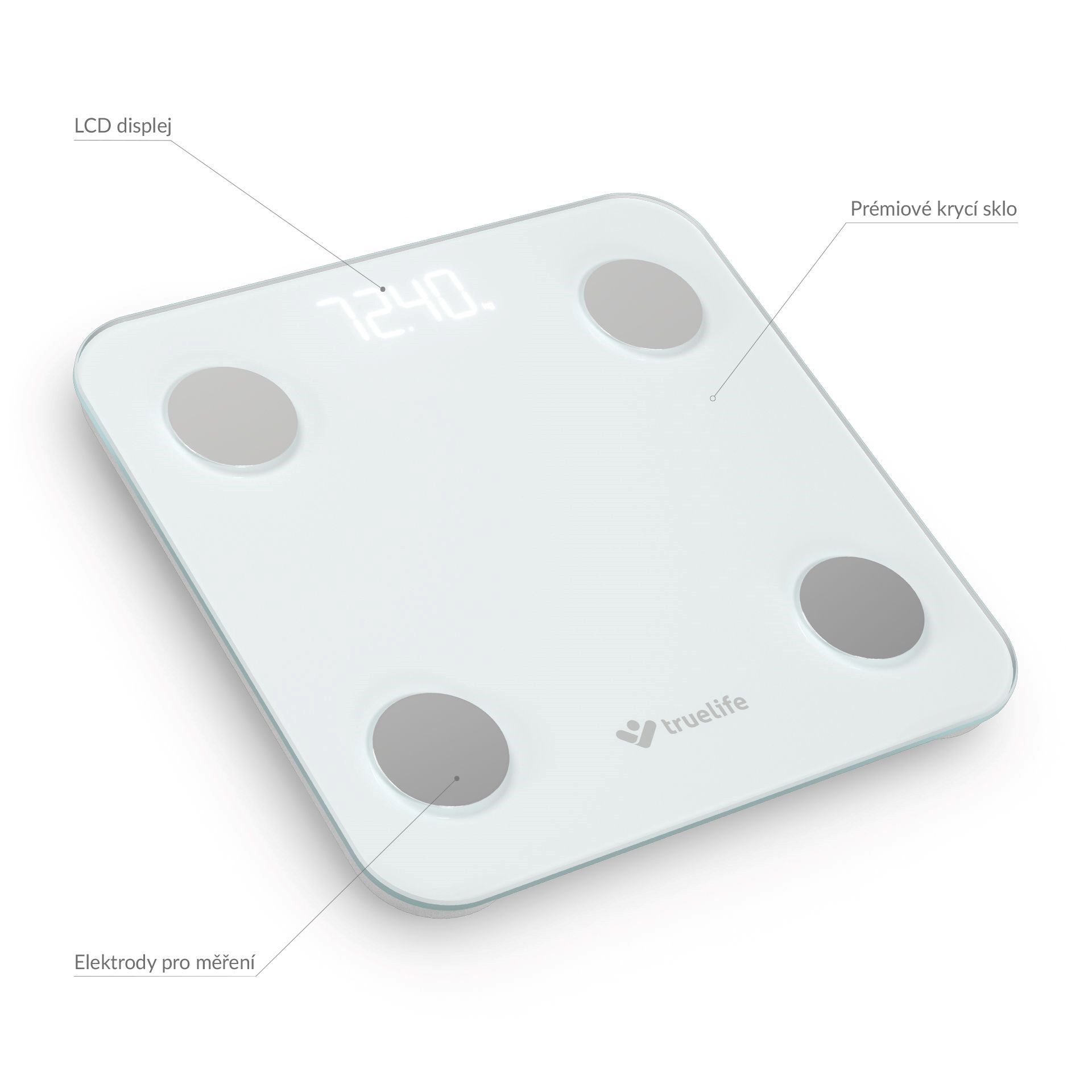 TrueLife FitScale W1 BT White - bioelektrická impedanční bluetooth váha4 