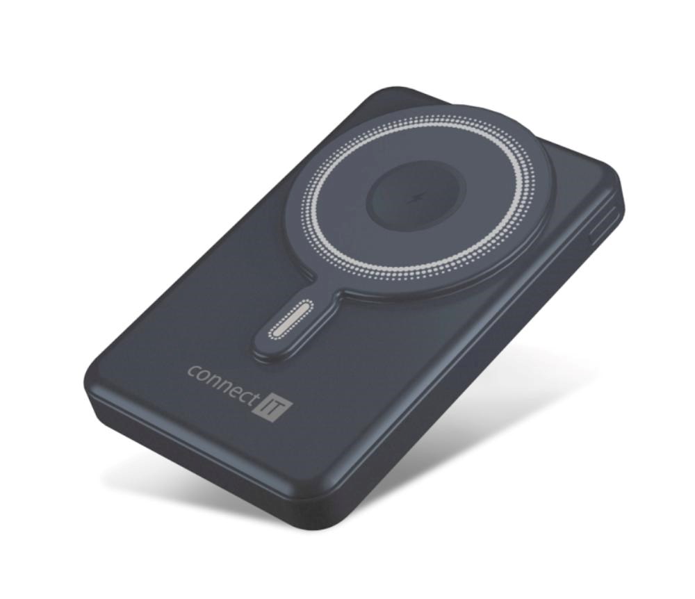 CONNECT IT Powerbanka TravelCharge, MagSafe, 10000 mAh, USB-C, Lightning, Šedá1 