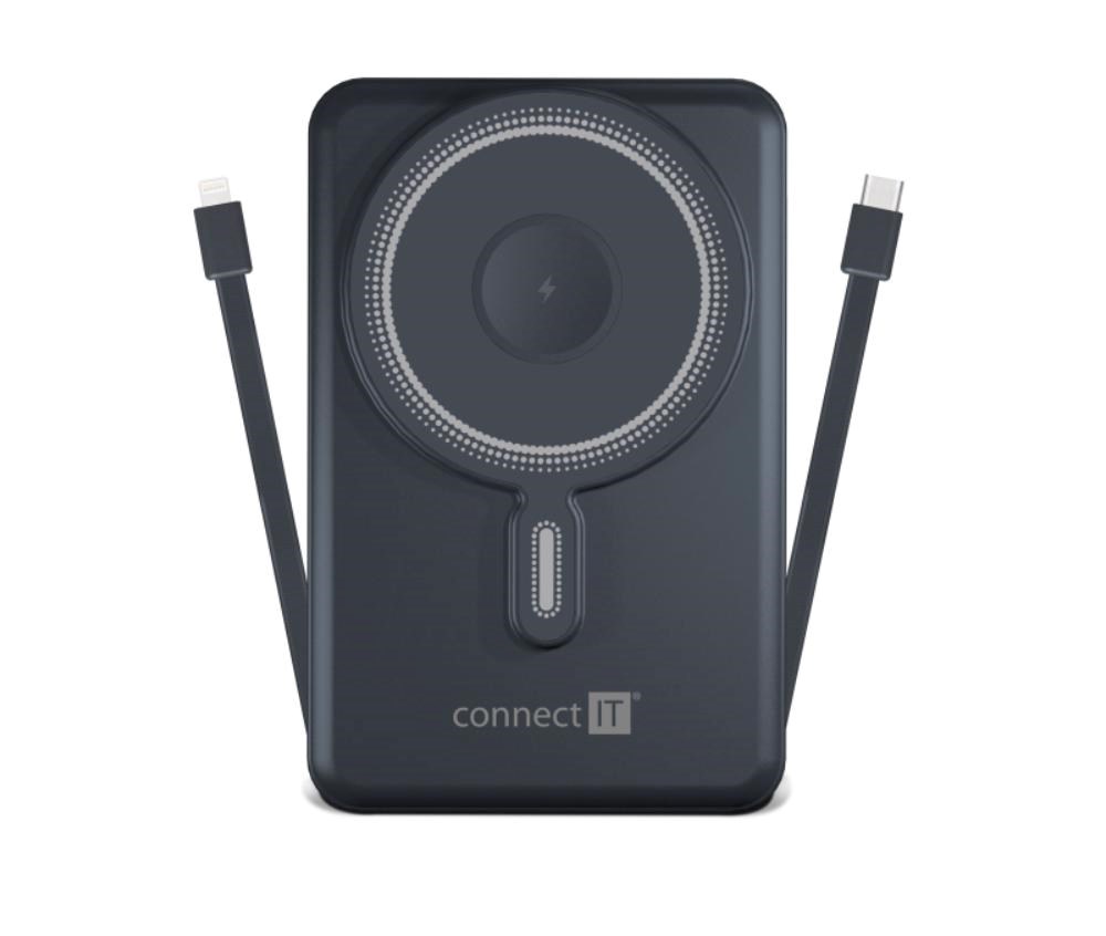 CONNECT IT Powerbanka TravelCharge, MagSafe, 10000 mAh, USB-C, Lightning, Šedá3 