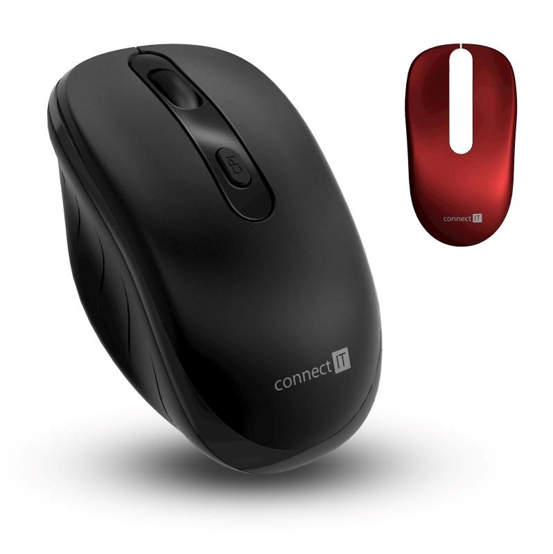 CONNECT IT LONG LIFE bezdrátová tichá myš, USB, (+ 2x AA baterie zdarma), černá3 