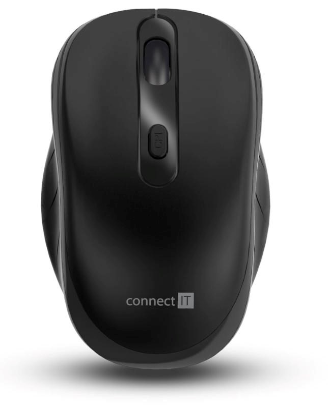 CONNECT IT LONG LIFE bezdrátová tichá myš, USB, (+ 2x AA baterie zdarma), černá0 