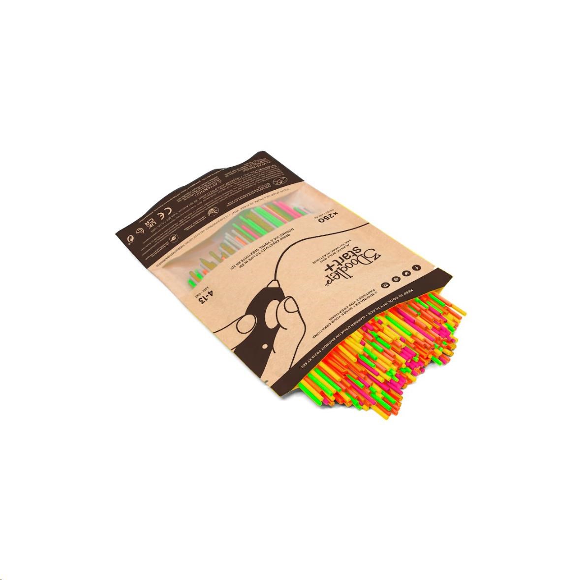 3Doodler náplň ECO-PCL pro 3D pero Start+ 250ks - neon: červená, oranžová, zelená, růžová, žlutá0 