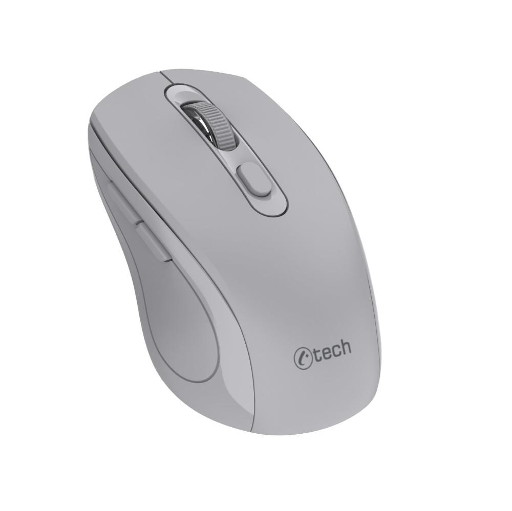 C-TECH myš Dual mode WLM-12GR, bezdrátová, 1600DPI, 6 tlačítek, šedá, USB nano receiver3 