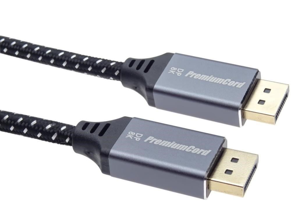 PremiumCord DP 1.4 kábel 8K, kov, pozlátený, 5m