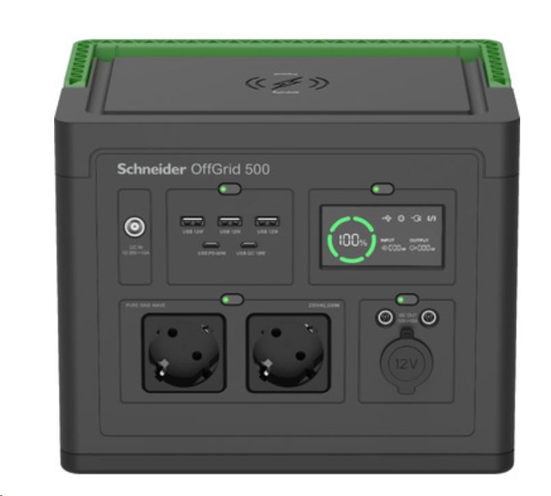 APC Schneider OffGrid Portable Power Station 500, 517Wh Li-ion, 2 Schuko, Sinewave1 