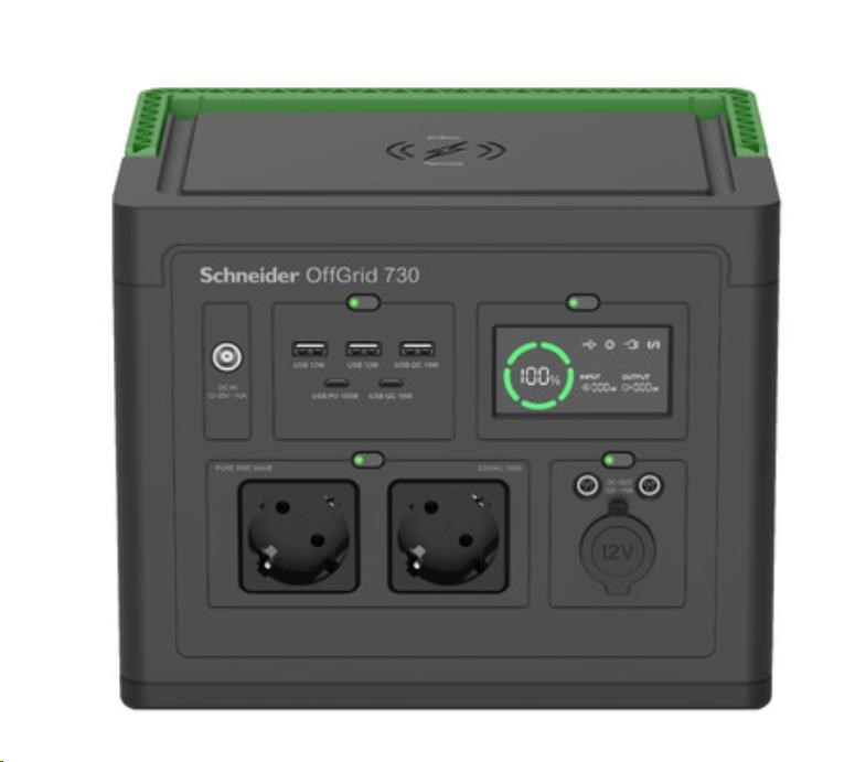 Schneider OffGrid Portable Power Station 730, 738Wh Lithium-ion, 2 Schuko, Sinewave1 