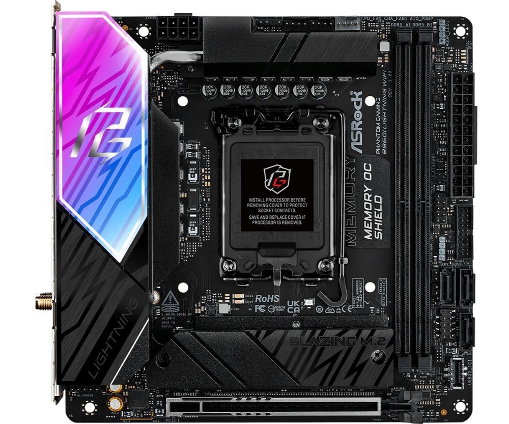 ASRock MB Sc LGA1851 B860I LIGHTNING WIFI,  Intel B860,  2xDDR5,  1xThunderbolt,  1xHDMI,  WiFi,  Mini-ITX1 