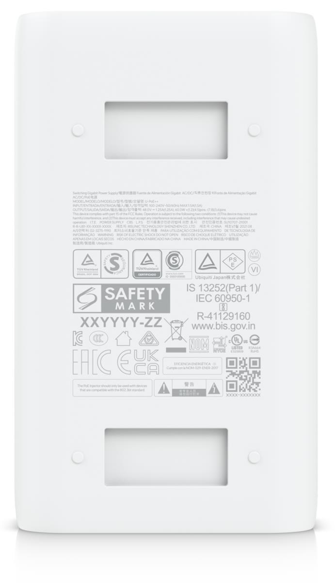 UBNT U-PoE+ - Gigabitový PoE injektor 48V/ 0, 65A (30W)0 