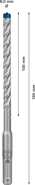 Bosch vrták do kladiv EXPERT SDS plus-7X, 8 × 100 × 165 mm, 50 ks1 