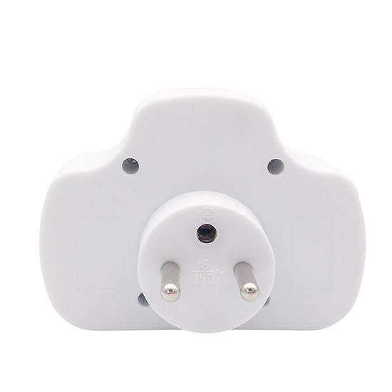 Solight rozbočka,  1x 10A + 2x 2, 5A,  bílá,  vypínač1 
