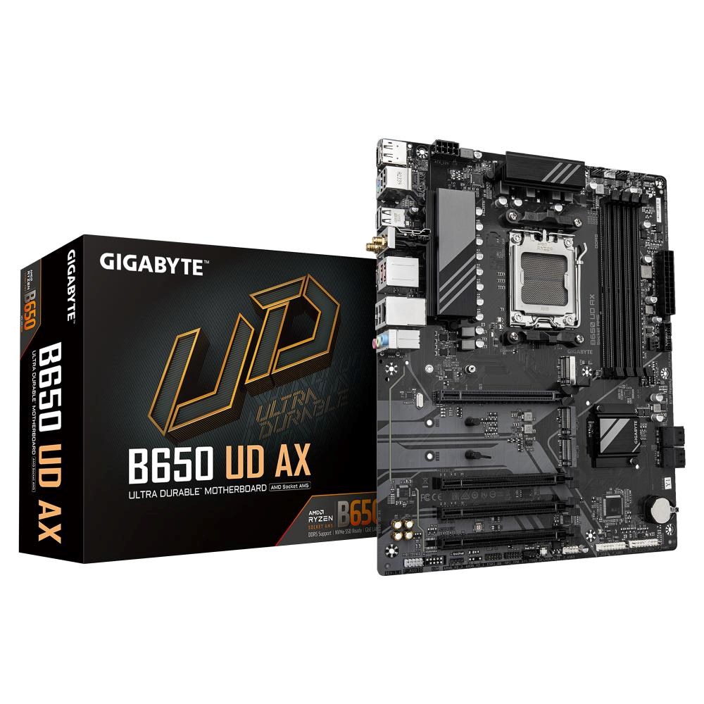 GIGABYTE MB Sc AM5 B650 UD AX,  AMD B650,  4xDDR5,  1xDP,  1xHDMI,  WiFi0 