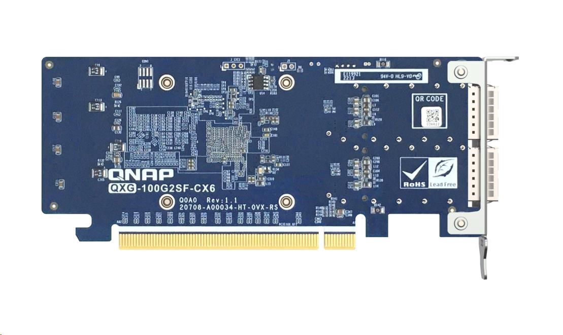 QNAP rozširujúca karta QXG-100G2SF-CX6 (2x 100Gb QSFP28 porty) PCIe karta; PCIe Gen4 x162 