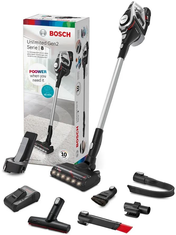 Bosch Unlimited Series 8 Gen2 tyčový vysavač, akumulátorový, 79 dB, bezsáčkový, černá / šedá5 