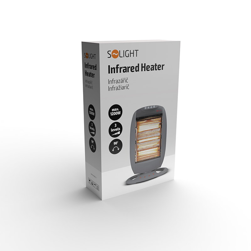 Solight infrazářič - topný výkon 1200 W, 3 nastavitelné úrovně vytápění7 