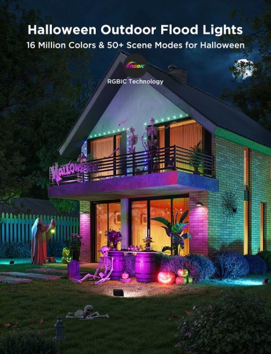 BAZAR - Govee Flood Lights 2 venkovní SMART LED světla 4ks - Poškozený obal (Komplet)1 