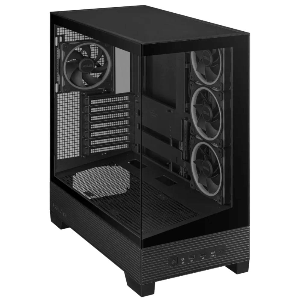 ASUS case A31 PLUS TG ARGB, Mid Tower, Průhledná bočnice, 4x120mm ARGB Fan, ARGB Hub, černá2 