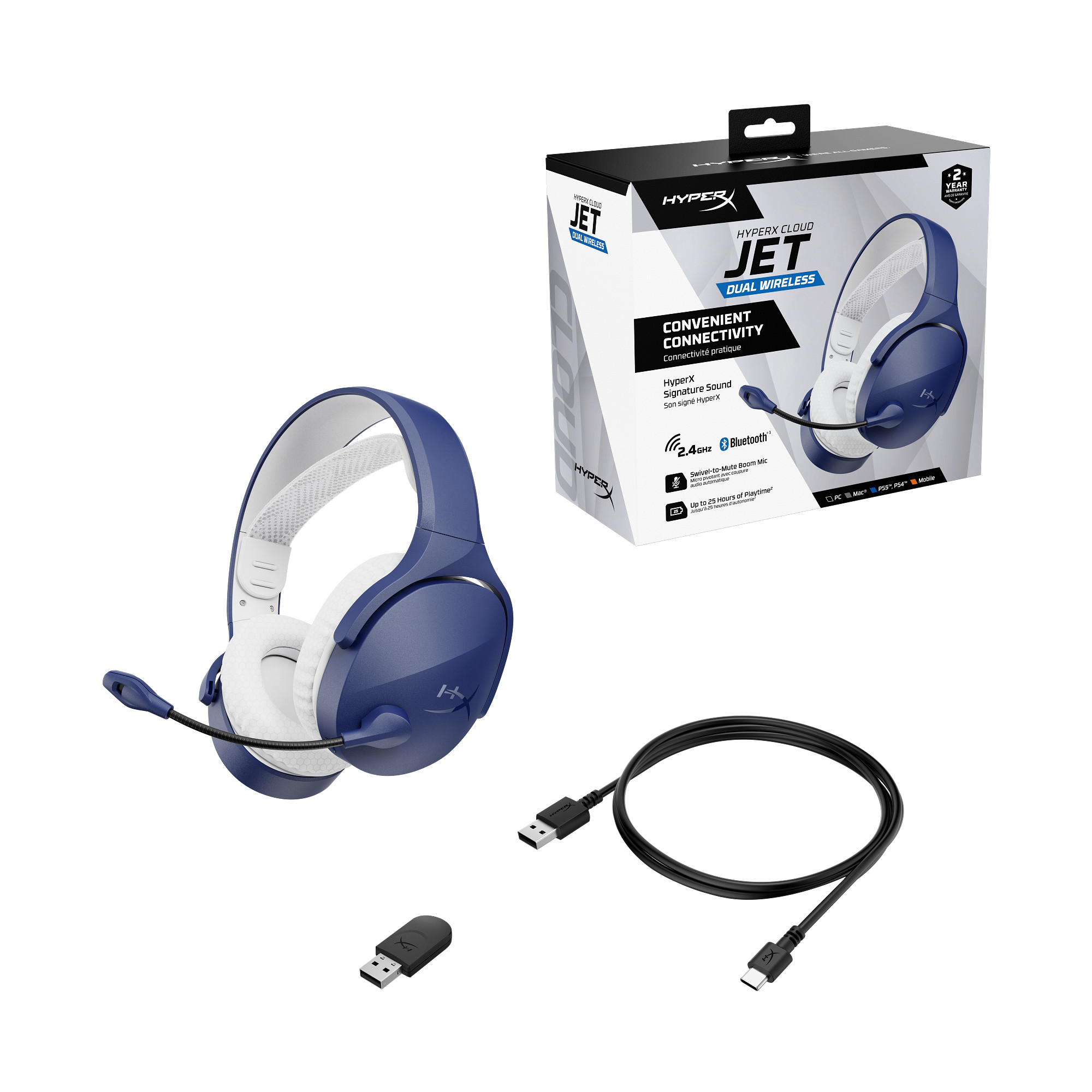 HyperX Cloud Jet Dual Wireless Gaming Headset,  modrá13 