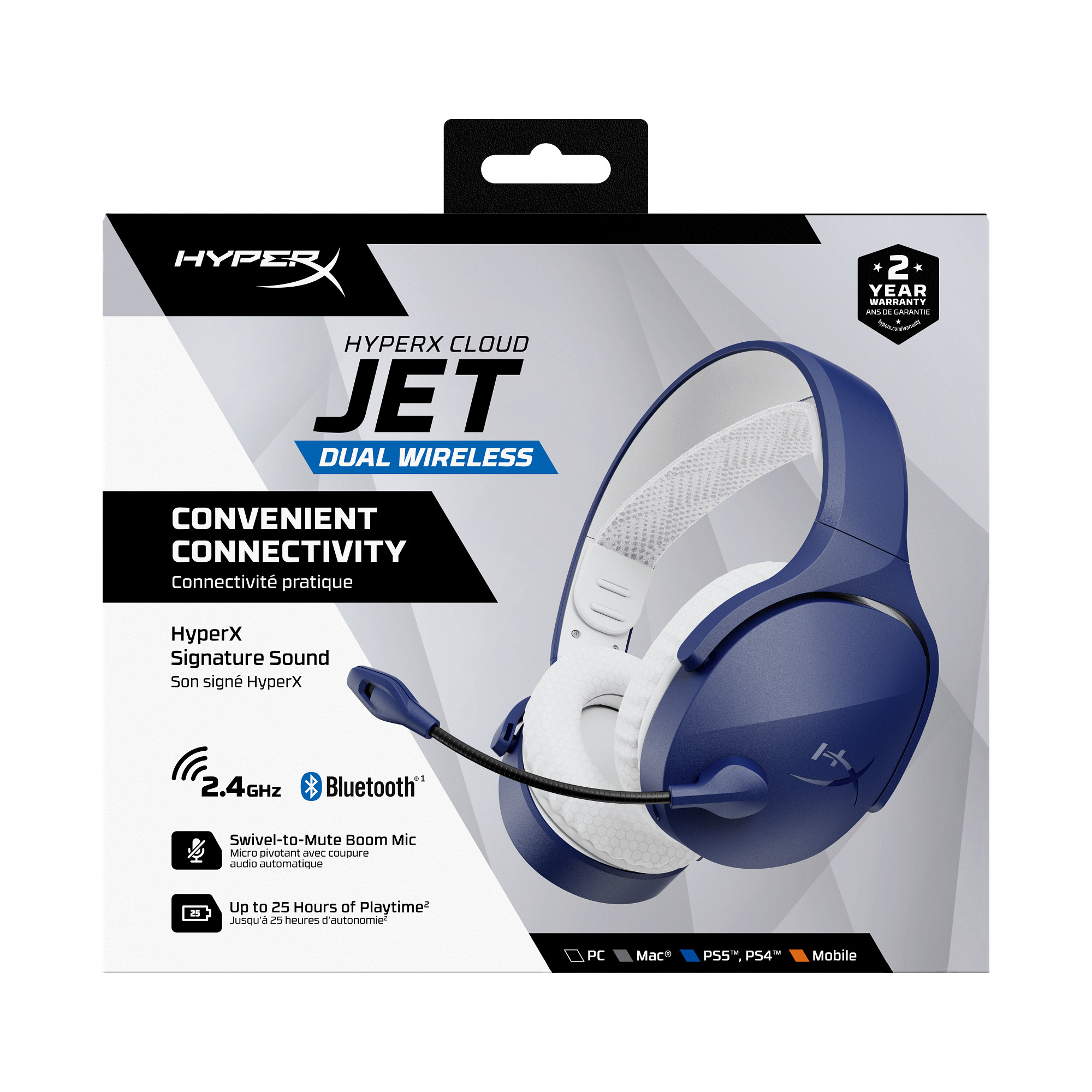HyperX Cloud Jet Dual Wireless Gaming Headset,  modrá8 