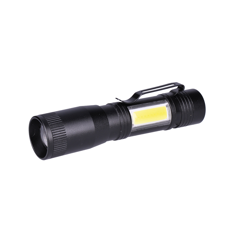 Solight LED kovová svítilna,  150 +60lm,  3W + COB,  AA,  černá0 