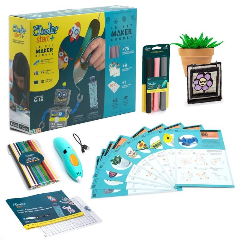 3Doodler 3D Pero Start+ Bundle + 147 náplní,  12 šablon,  9 karet aktivit,  podložka0 