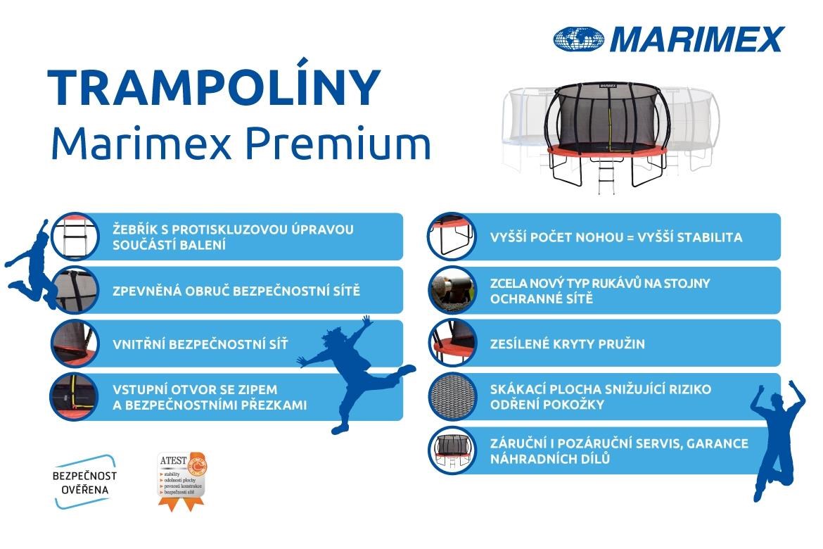 Marimex Premium  trampolína 396 cm + vnitřní ochranná síť + schůdky ZDARMA6 