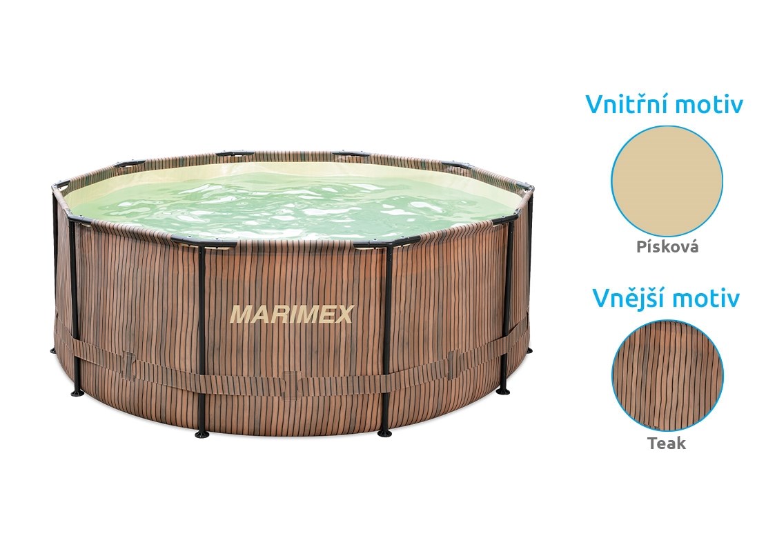 Marimex Florida bazén 3, 05x0, 91 m se zabudovaným skimmerem - motiv TEAK2 