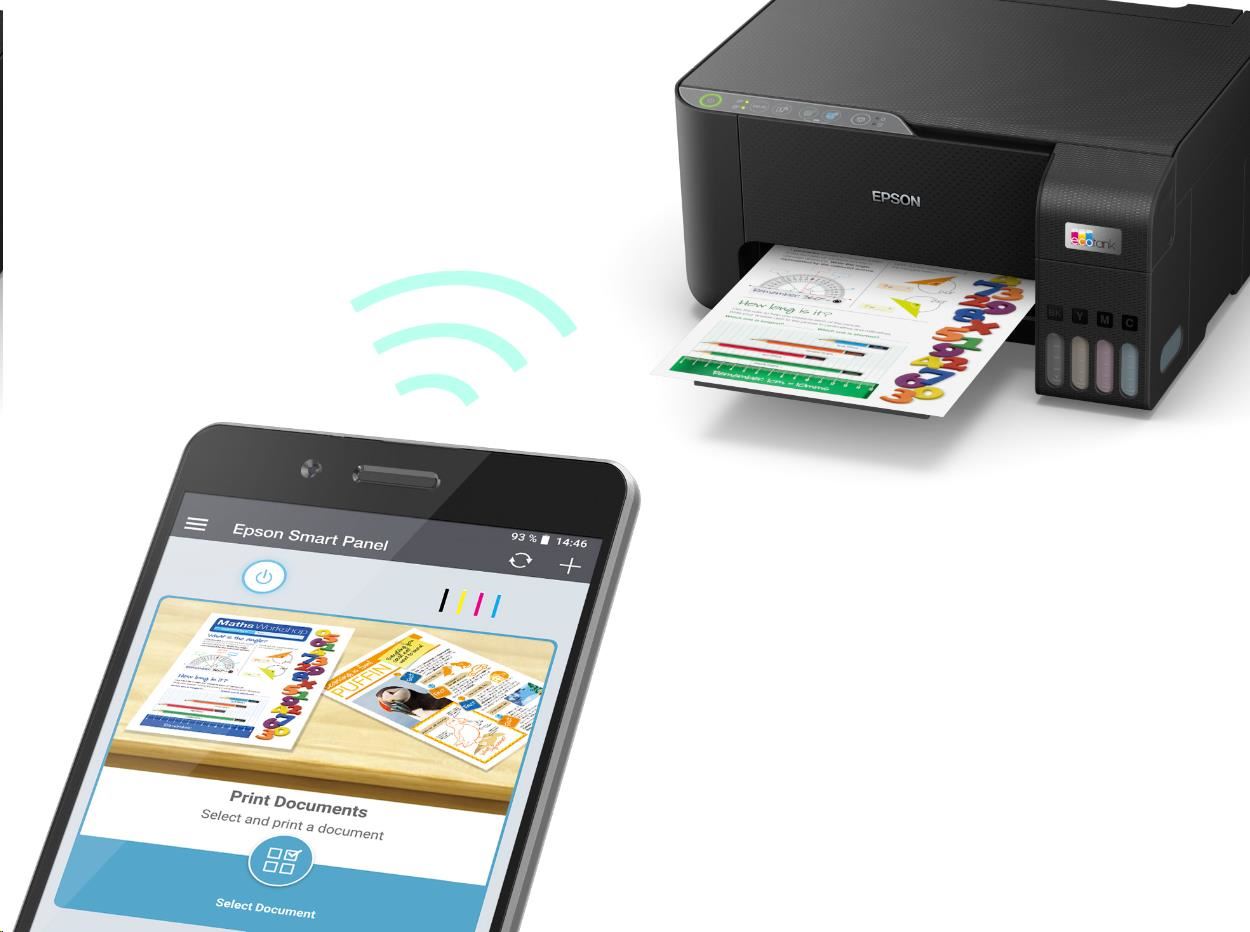 BAZAR - EPSON tiskárna ink EcoTank L3270,  5760x1440dpi,  A4,  33ppm,  USB,  Wi-Fi,  sken - Poškozený obal (Komplet)3 