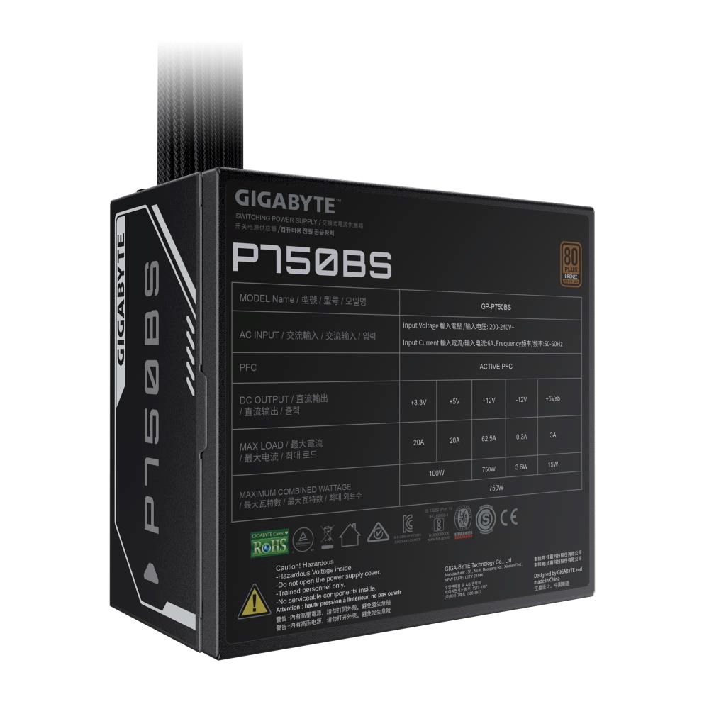 GIGABYTE zdroj P750BS,  750W,  80PLUS Bronze,  120mm4 