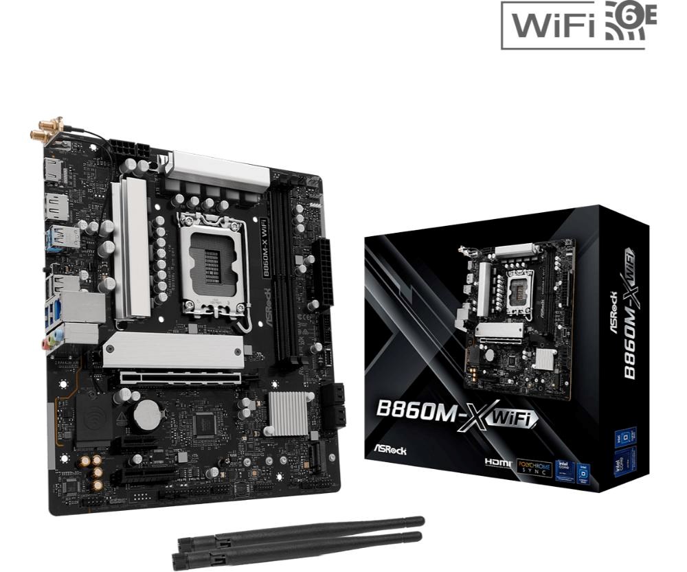 ASRock MB Sc LGA1851 B860M-X WIFI,  Intel B860,  2xDDR5,  1xDP,  1xHDMI,  WiFi,  mATX0 
