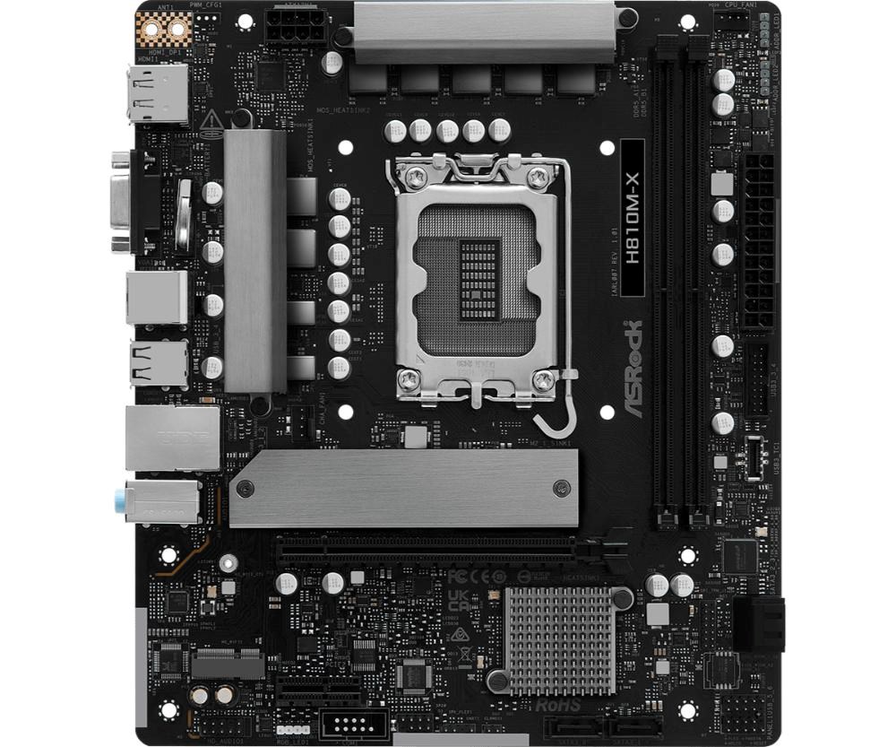 ASRock MB Sc LGA1851 H810M-X,  Intel H810,  2xDDR5,  1xDP,  1xHDMI,  1xVGA,  mATX1 