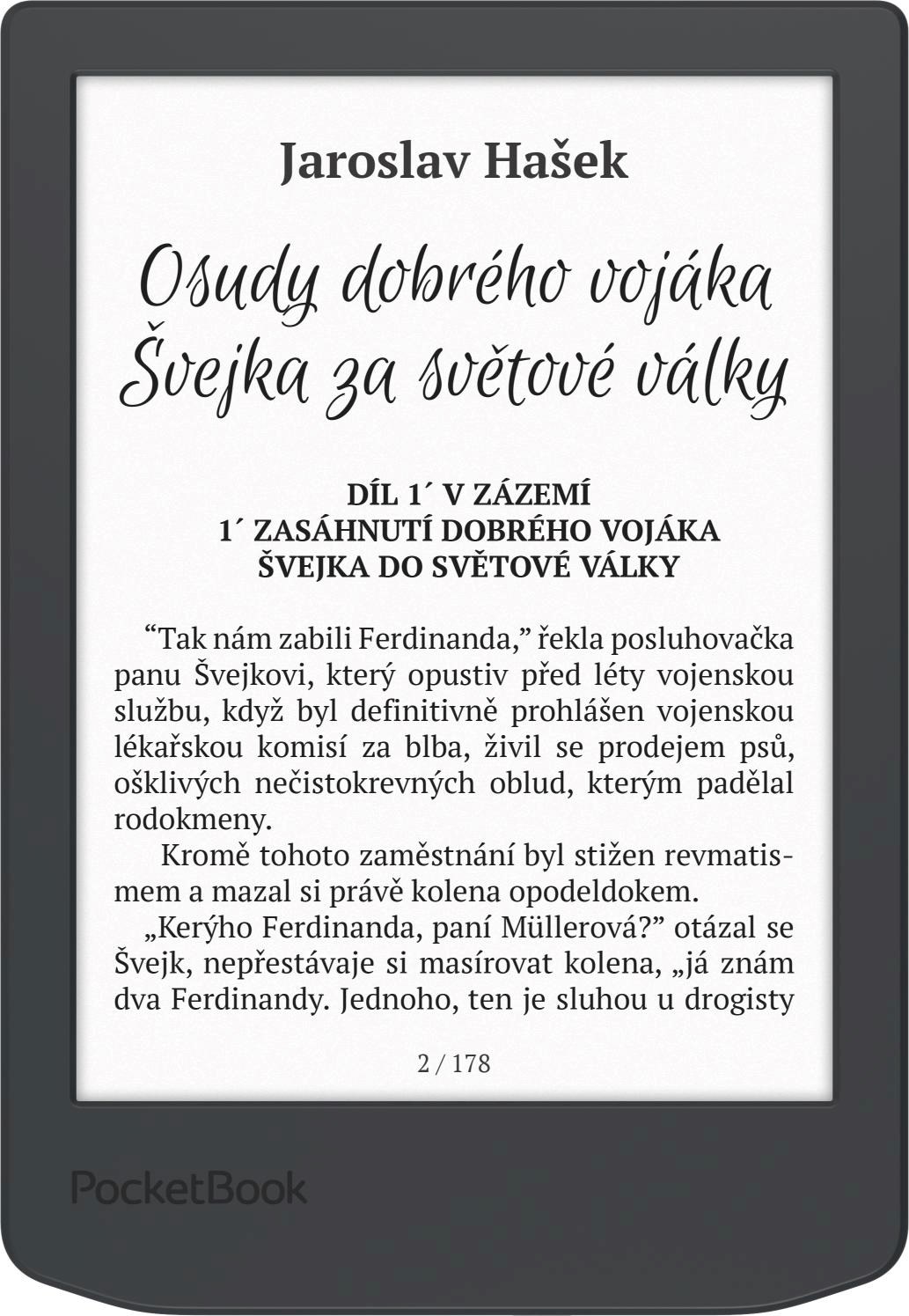 E-book POCKETBOOK 619 Verse Light, Midnight Grey, sivý