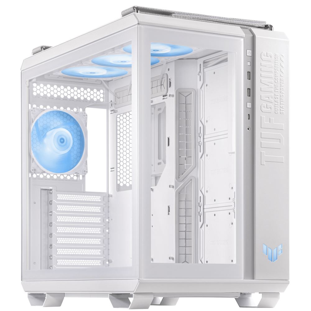 BAZAR - ASUS case TUF GAMING GT502 PLUS,  Mid Tower,  průhledná bočnice,  4x 120mm ARGB Fan,  bílá - Poškozený obal (Komplet0 