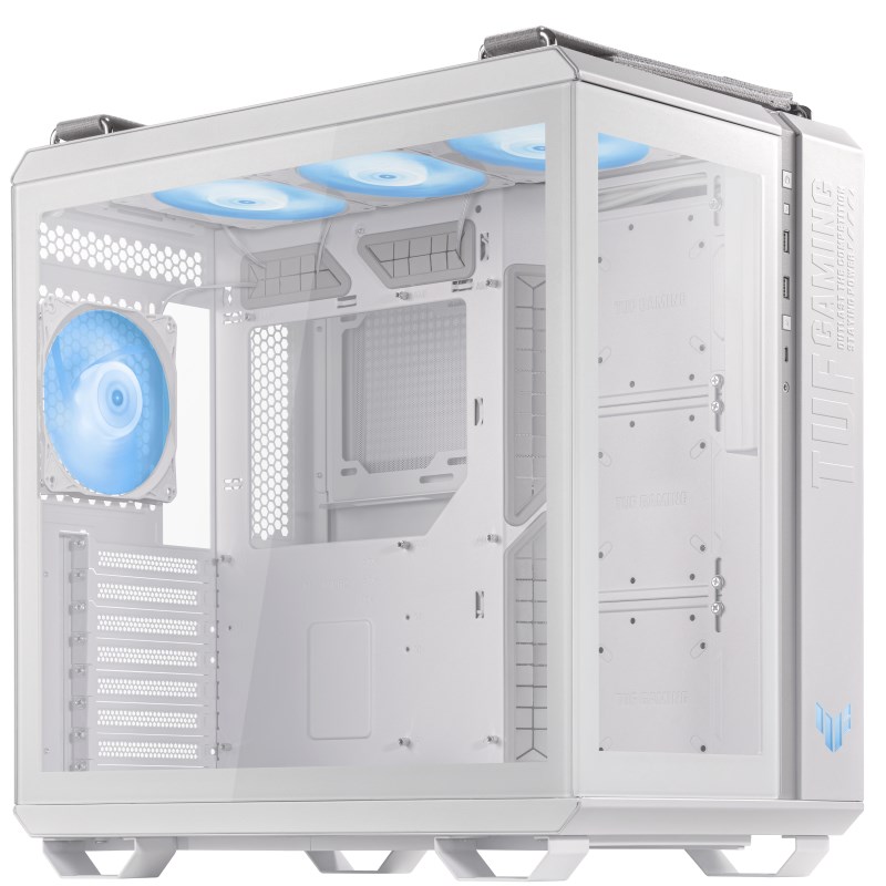 BAZAR - ASUS case TUF GAMING GT502 PLUS,  Mid Tower,  průhledná bočnice,  4x 120mm ARGB Fan,  bílá - Poškozený obal (Komplet1 