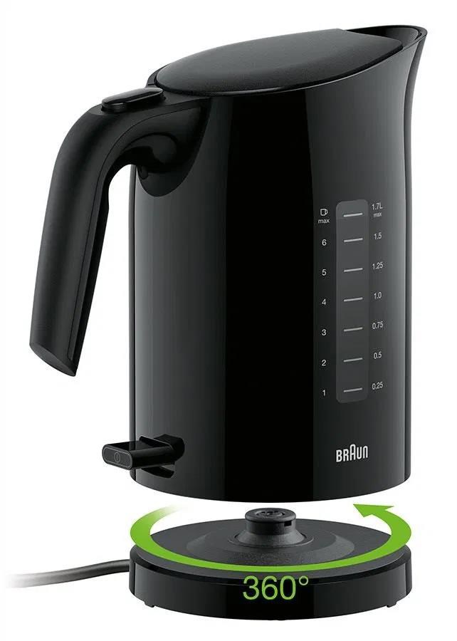 Braun WK 3100 BK PurEase rychlovarná konvice,  2200 W,  otočná základna,  1.7 l,  automatické vypnutí,  černá2 